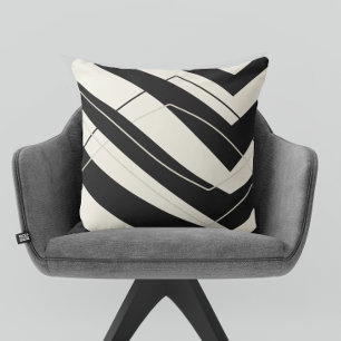 Black Cream Modern Simple Square Kudde