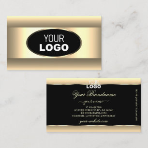 Black Cream Ombre med Logotyp Light Guld Decor Ram Visitkort