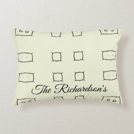 Black Cream Personalized Geometric Minimal Bedding Prydnadskudde