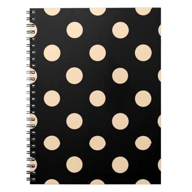 Black Cream Polka dots Anteckningsbok (Framsidan)