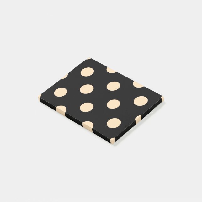Black Cream Polka dots Post-it Block (Vinklad)