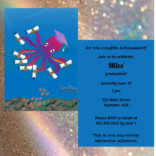 Bläck-credible Uppnåelse Studentfest Inbjudningar (Skapare uppladdad)