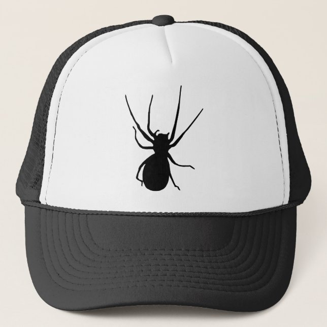 Black Creepy Spider Hat Truckerkeps (Framsida)