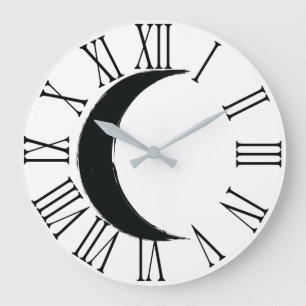 Black Crescent Waning Magic Mörk Måne Astrology  Stor Klocka