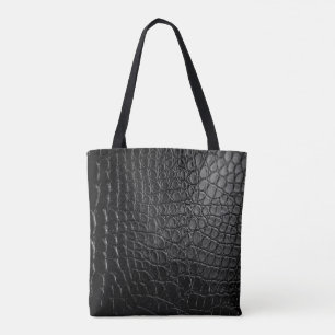 Black Crokodile Tote Bag Tygkasse