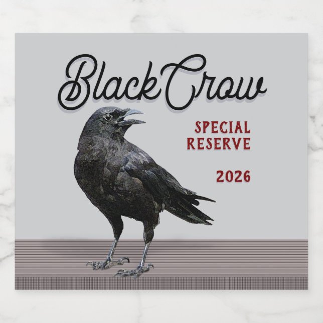 Black Crow Brand Bottle Label Ölflaska Etikett (Singel etikett)