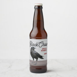 Black Crow Brand Bottle Label Ölflaska Etikett
