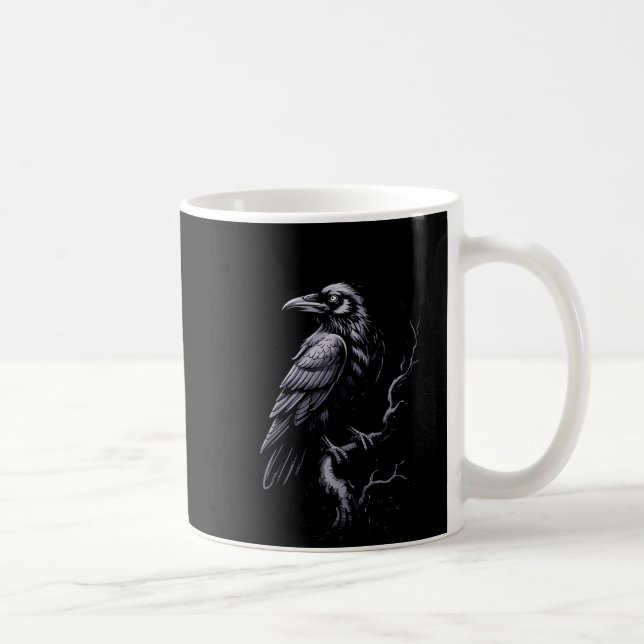 Black Crow, F-caw-f Funny Black Bird  Kaffemugg (Höger)