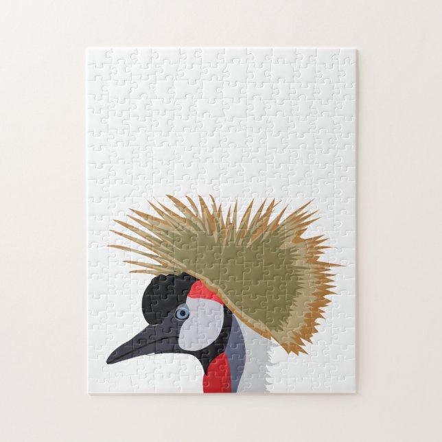 Black Crowned Crane Bird Pussel (Vertikal)