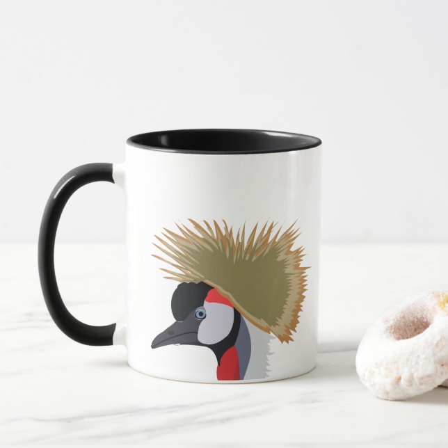 Black Crowned Crane Bird Wildlife Mugg (Med munk)