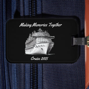 Black Cruise Memories PERSONALIZE Luggage Tag Bagagebricka
