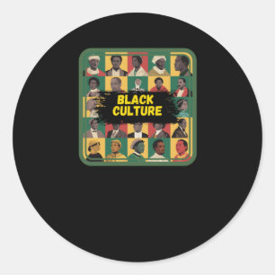 Black Culture Black History-etikett Runt Klistermärke