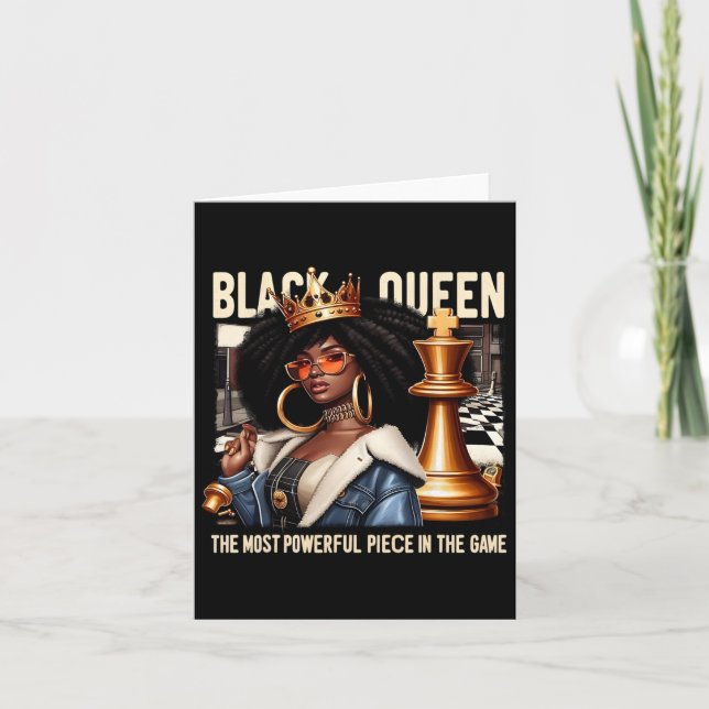 Black Culture Black Queen Chess Empowerment Black Kort (Framsida)