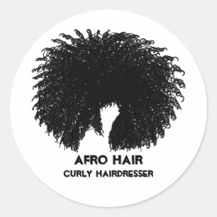 Black Curly Hair Afro Runt Klistermärke