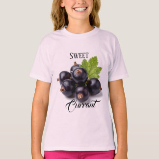 Black Currants With Water Drops & Green Leaf T Shirt