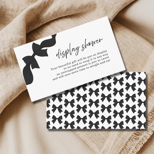 Black Cute Bow Bridal Shower Display Shower Tilläggskort (Skapare uppladdad)