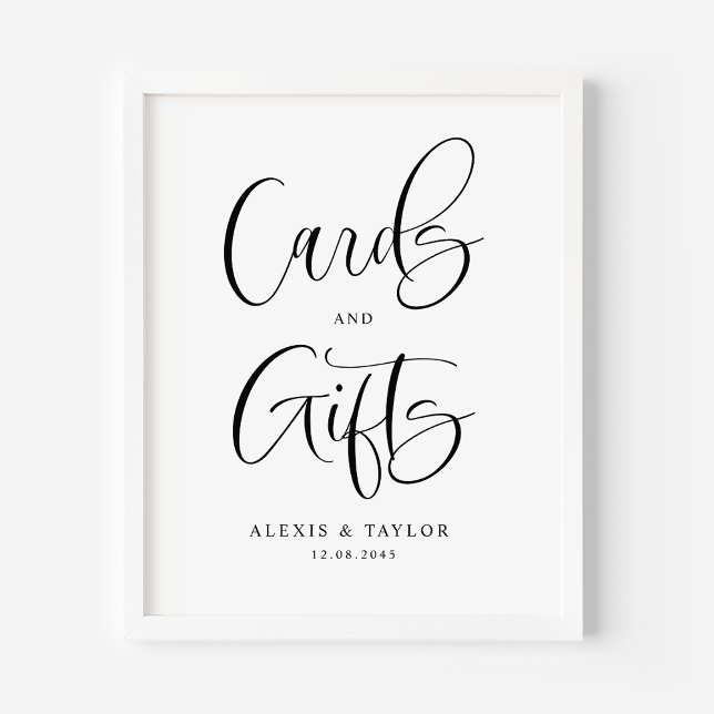 Black Cute Calligraphy Cards and Gifts Bröllop Poster (Skapare uppladdad)