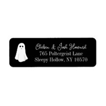 Black Cute Friendly Ghost Halloween Returadress