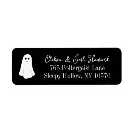 Black Cute Friendly Ghost Halloween Returadress Returadress Etikett