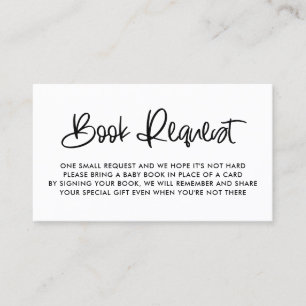 Black Cute Modern Calligraphy Bok-begärandekort Visitkort