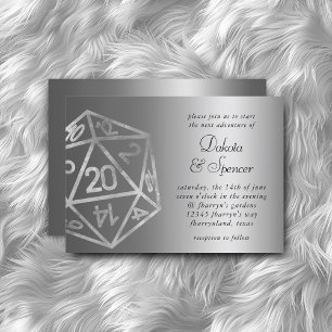 Black D20 Crit   RPG Tabletop Fantasy Dice Bröllop Inbjudningar