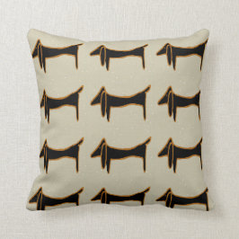 Black Dachshund Abstrakt Kudde