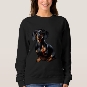 Black Dachshund med Mitten Finger T Shirt