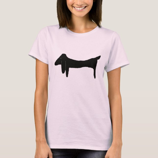 Black Dachshund T-shirt (Framsida)