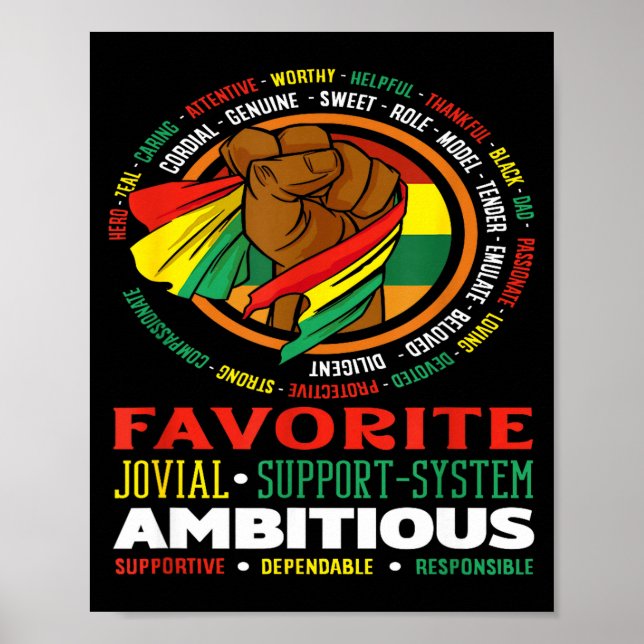 Black Dad Hero Role Model Ambitious Strong  Poster (Framsidan)