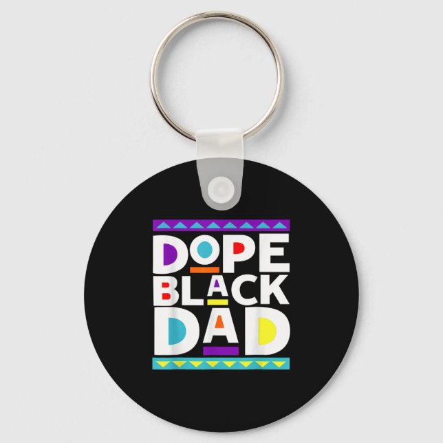 Black Dad New Dad Fathers Day Gift African America Nyckelring (Framsida)