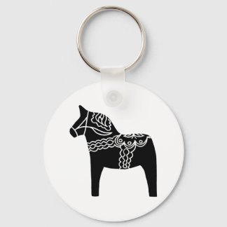 Black Dala Horse Nyckelring
