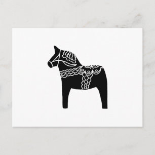 Black Dala Horse Vykort