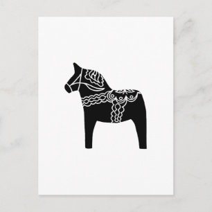 Black Dala Horse Vykort