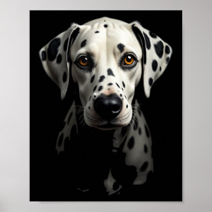 Black Dalmatian Hund Dalmatian Ansikte Poster