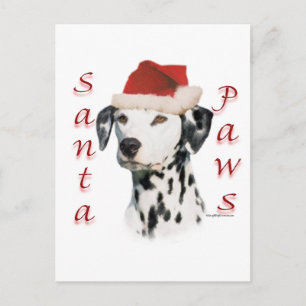 Black Dalmatian Santa Tassar Helg Vykort