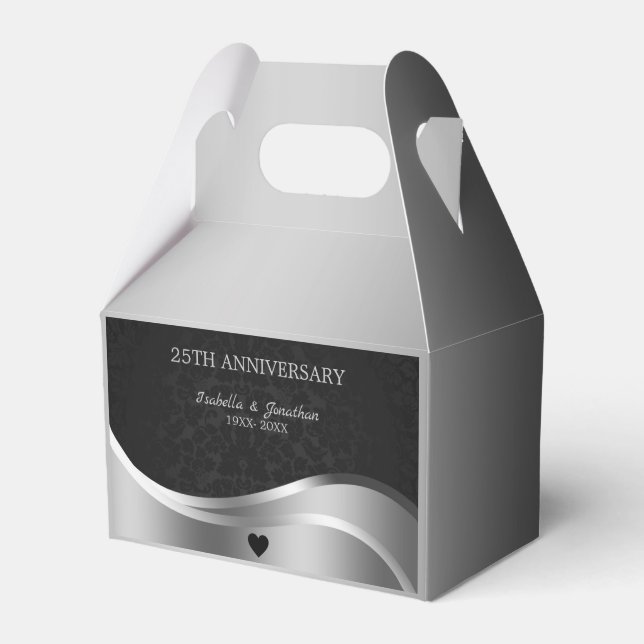 Black Damask-årsdagen Presentaskar (Framsidan Sidan)