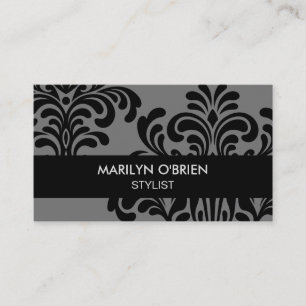 Black Damask-Chic Visitkort