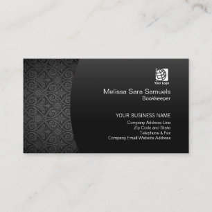 Black Damask för Eleganten för bokkeeper Finance S Visitkort