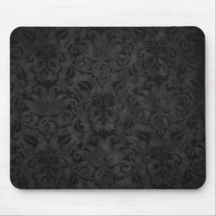 Black Damask Mouse Pad Musmatta