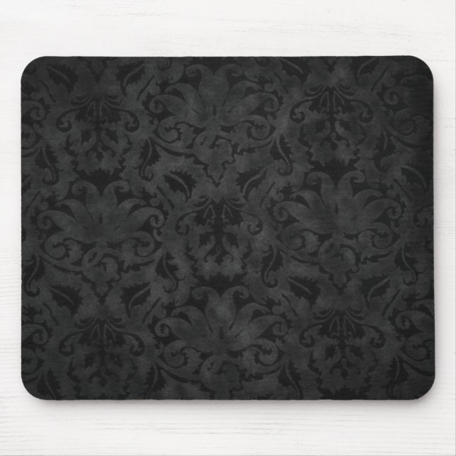 Black Damask Mouse Pad Musmatta (Framsidan)
