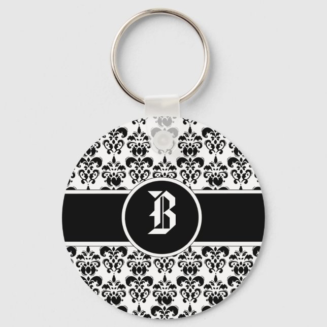 Black Damask Nyckelring (Framsida)