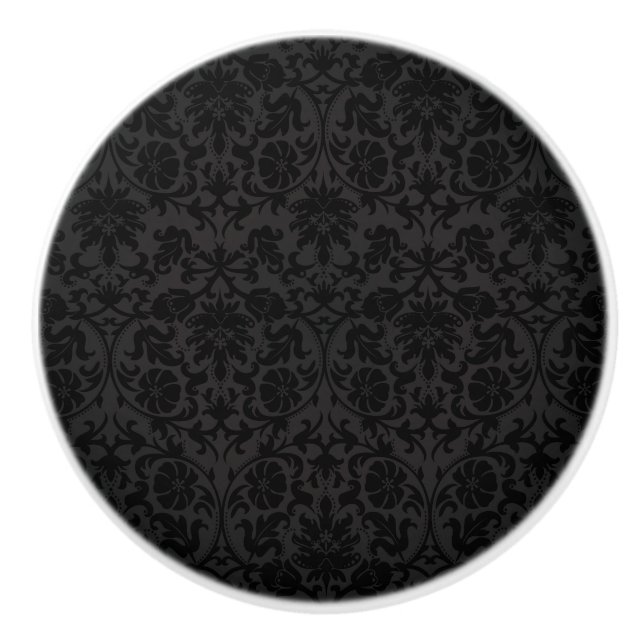 Black Damask Pattern Knopp (Framsidan)