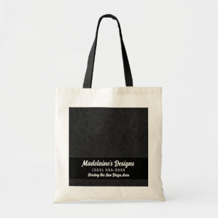 Black Damask Personlig Business Tygkasse