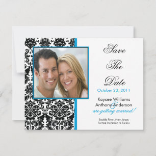 Black Damask Photo Spara datum meddelande