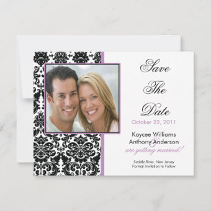 Black Damask Photo Spara datum meddelande