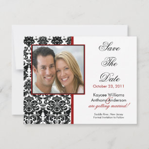 Black Damask Photo Spara datum meddelande