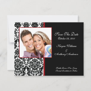 Black Damask Photo Spara datum meddelande