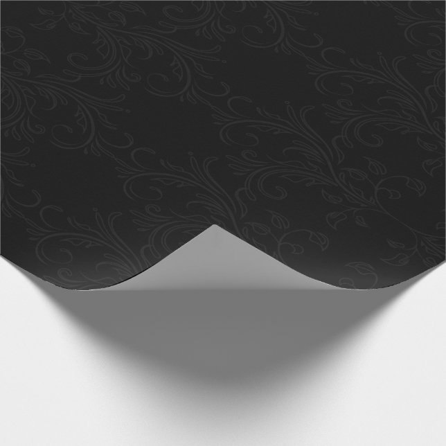 Black Damask Presentpapper (Hörn)