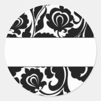 Black Damask-Returadress Runt Klistermärke