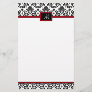 Black Damask-skrivbord Brevpapper